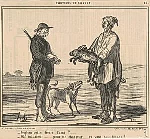 Combien votre lièvre, l'ami? by Honoré Daumier