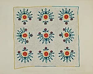 Cotton Quilt - Tulip Design by Frank Gutting