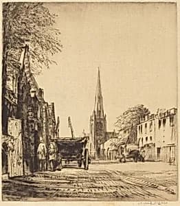 Country Mews by Sir Muirhead Bone