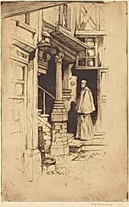 Cour, Rue Ampere, Rouen by David Young Cameron
