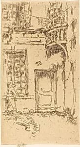 Courtyard, Rue P.L. Courier by James McNeill Whistler