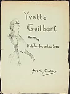 Cover, Yvette Guilbert by Henri de Toulouse-Lautrec