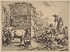Cow Drinking by Nicolaes Pietersz Berchem