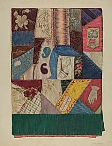 Crazy Quilt (Section of) by Mina Greene