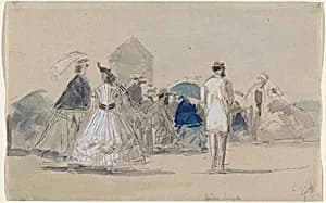 Crinolines on the Beach by Eugène Boudin