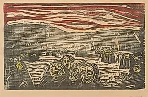 Crowds in a Square by Edvard Munch