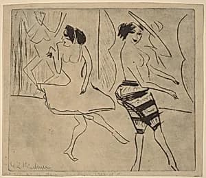 Dancers in Studio by Ernst Ludwig Kirchner