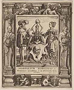Death's Coat of Arms by Wenceslaus Hollar after Hans Holbein the Younger after Abraham van Diepenbeeck