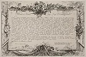 Dedication by Giovanni Battista Piranesi