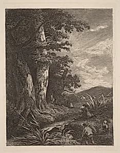 Deer by a Stream by Alexandre Calame