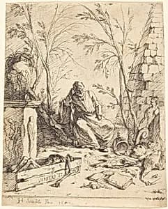 Democritus Meditating by Johann Heinrich Schönfeld