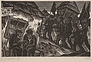 Demonstrators with Flags by Solomon Borisovich Judovin