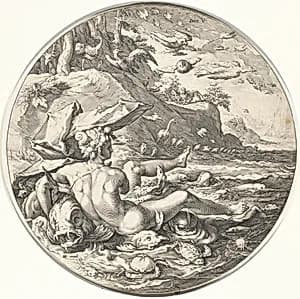 Dies V (Fifth Day) by Jan Muller, after Hendrick Goltzius