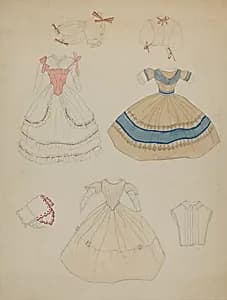 Doll and Wardrobe by Mina Lowry