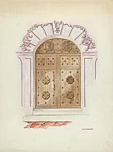 Doorway and Wall Painting by Randolph F. Miller
