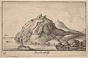 Drachenfels by Wenceslaus Hollar