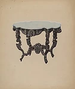 Ebony, Marble-top Table