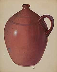 Economy Redware Jug by Edward White