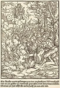 Ein Briester wardt gefanngen ... by Master of the Miracles of Mariazell