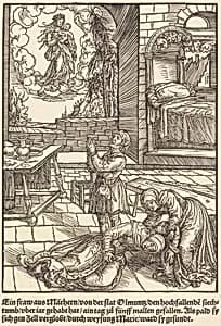 Ein frau aus Marhern ... by Master of the Miracles of Mariazell