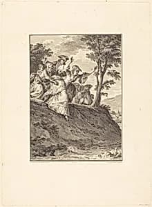 Elle s'élance après lui by Antoine-Jean Duclos after Jean-Michel Moreau