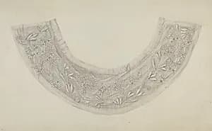 Embroidered Linen Collar by Edith Miller