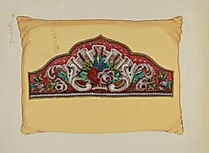 Embroidery on Pillow by Florence Huston