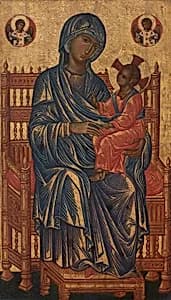 Enthroned Madonna and Child by Byzantine 13th Century (possibly from Constantinople)