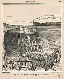 Et ils veulent rattraper le train!!! by Honoré Daumier