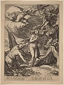 Expulsion from Eden by Jan Pietersz Saenredam after Abraham Bloemaert