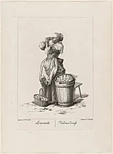 Eyerweib (Egg Seller) by Johann Georg Mansfeld, after Johann Christian Brand