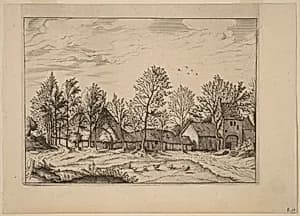 Farm with Gateway by Johannes and Lucas van Doetechum after Master of the Small Landscapes