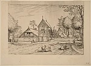 Farmstead by Johannes van Doetechum, the Elder and Lucas van Doetechum after Master of the Small Landscapes