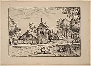 Farmstead by Johannes van Doetechum, the Elder and Lucas van Doetechum after Master of the Small Landscapes