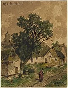 Farmyard by Adolphe Hervier
