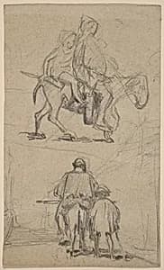 Father, Son, and Donkey by Elihu Vedder