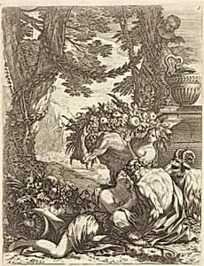 Faun Embracing a Bacchante by Michel Dorigny