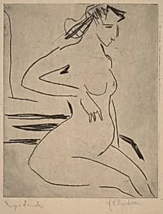 Female Nude Seated by Ernst Ludwig Kirchner