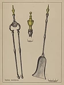 Fire Shovel and Tongs by Hans Korsch