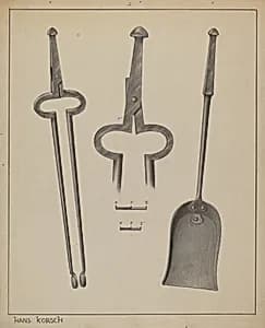 Fire Tongs and Shovel by Hans Korsch