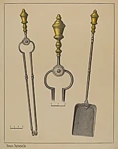 Fire Tongs and Shovel by Hans Korsch