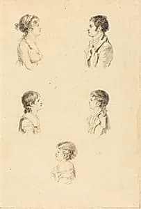 Five Busts by Augustin de Saint-Aubin