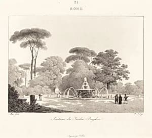Fontaine de Jardin Borghese by Jean-Baptiste Isabey