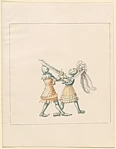 Foot Combat with Falchions by German 16th Century
