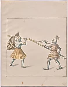 Foot Combat with Halberds by German 16th Century