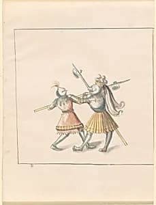 Foot Combat with Halberds by German 16th Century