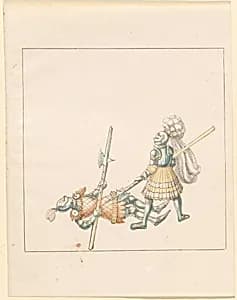 Foot Combat with Halberds by German 16th Century