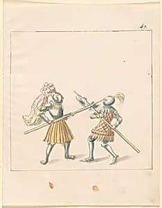Foot Combat with Halberds by German 16th Century