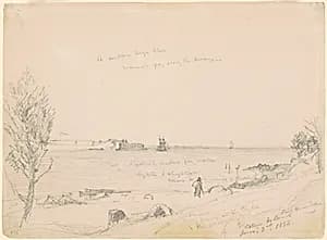 Fort Hamilton, Staten Island by Jasper Francis Cropsey