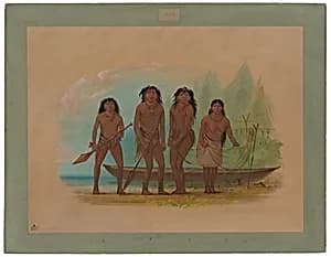 Four Fuegian Indians by George Catlin